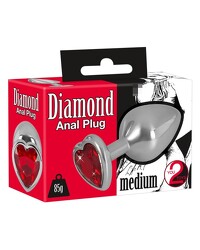 Diamond Anal Plug Medium: Aluminium-Analplug mit Schmuckstein